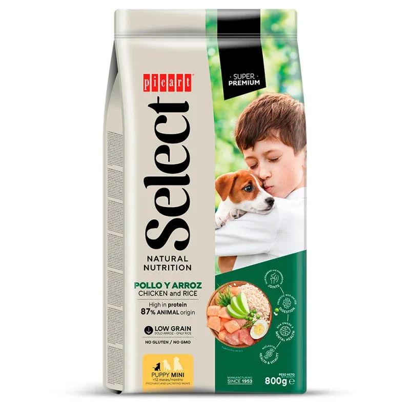 Picart Select Mini Puppy – Ração Seca Super Premium para Cachorro de Porte Pequeno – Frango e Arroz