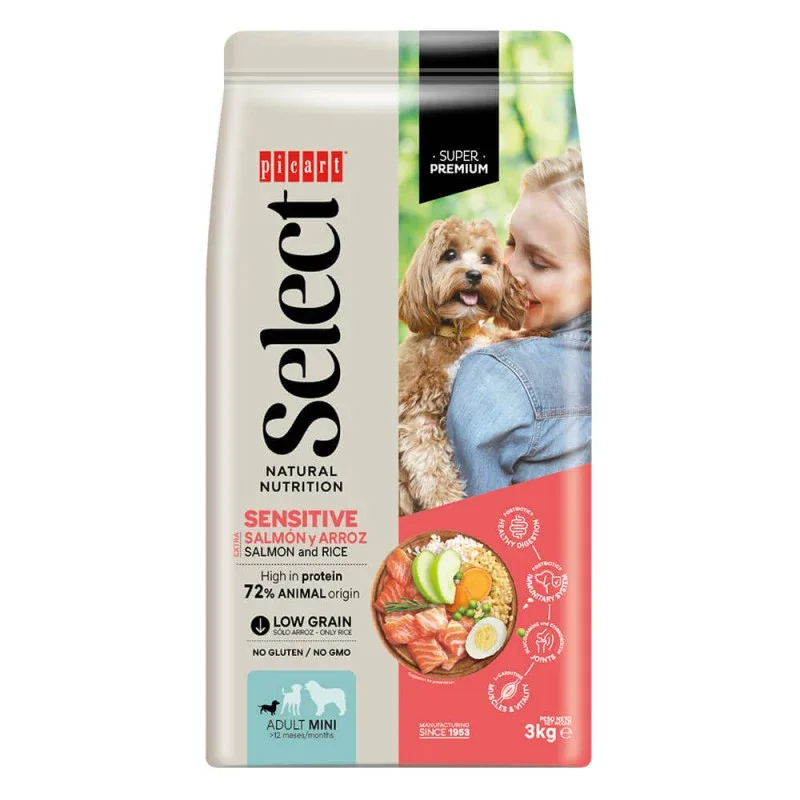 Picart Select Super Premium Mini Sensitive Adulto – Ração Seca para Cão – Salmão e Arroz