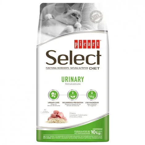 Picart Select Veterinary Diets Urinary – Ração seca para gato com problemas urinários – Quantidade: 10 kg