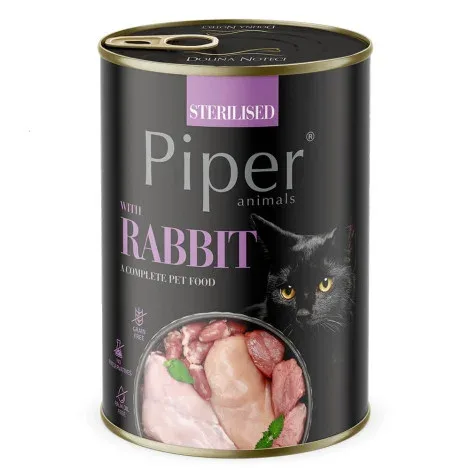 Piper – Alimento em patê para gato adulto – Coelho – Quantidade: 400 g