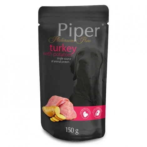 Piper Platinum Pure – Alimento em patê para cão adulto – Peru com batata – Quantidade: 150 g