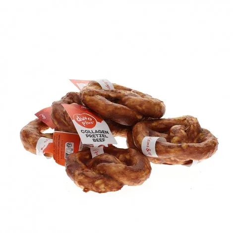 Pretzel de colagénio com carne de bovino para cão – Duvo Plus – Medidas: 8,5 cm