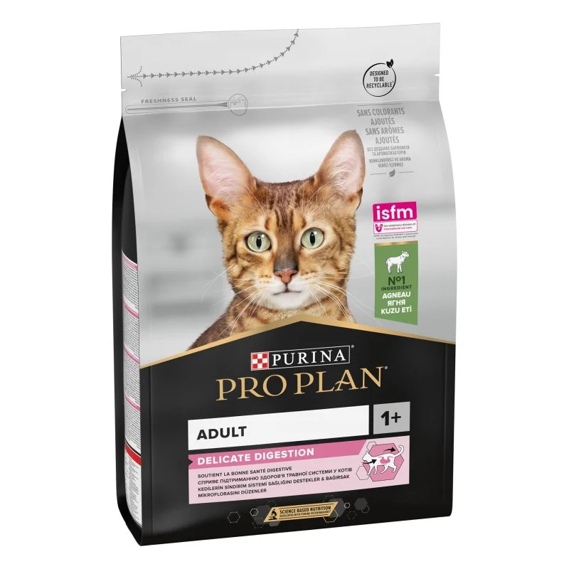 Pro Plan Delicate Digestion Adult – Ração seca para gato com sensibilidade digestiva – Borrego
