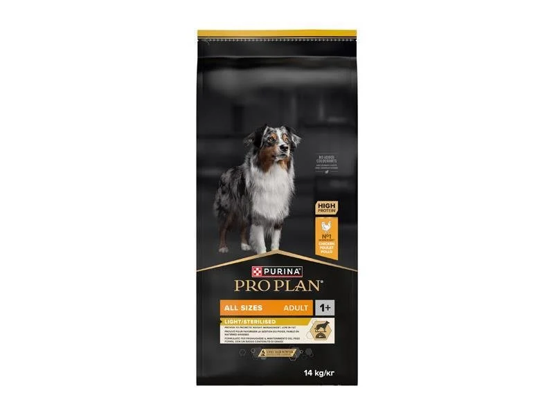 Pro Plan Light/Sterilised – Ração seca para cão adulto para controlo do peso – Frango