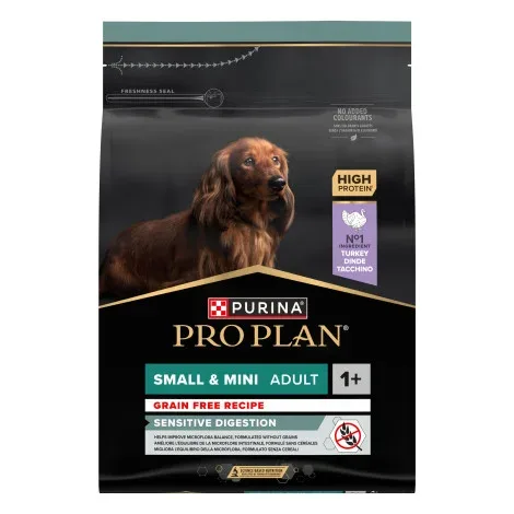 Pro Plan Sensitive Digestion Grain Free Small & Mini – Ração seca para cão adulto pequeno – Peru – Quantidade: 2,5 kg