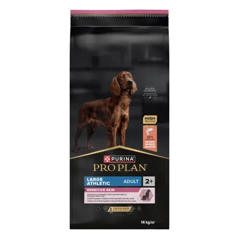 Pro Plan Sensitive Skin Large Athletic – Ração seca para cão adulto grande com pele sensível – Salmão – Quantidade: 14 kg