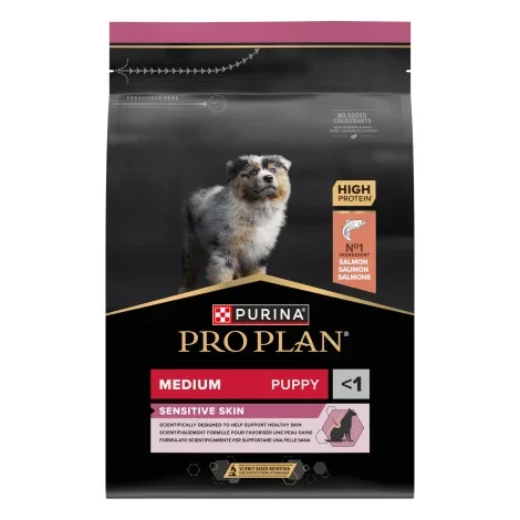 Pro Plan Sensitive Skin Medium Puppy – Ração seca para cachorro médio com pele sensível – Salmão – Quantidade: 3 kg