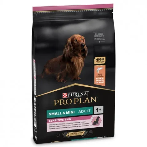 Pro Plan Sensitive Skin Small & Mini – Ração seca para cão adulto pequeno com pele sensível – Salmão – Quantidade: 7 kg