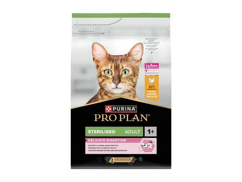 Pro Plan Sterilised Delicate Digestion – Ração seca para gato adulto esterilizado com sensibilidade digestiva – Frango