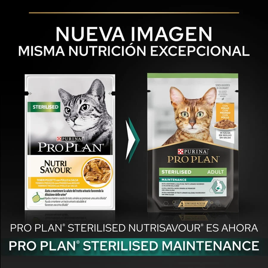Pro Plan Sterilised Maintenance saquetas com frango em molho para gatos - Image 2