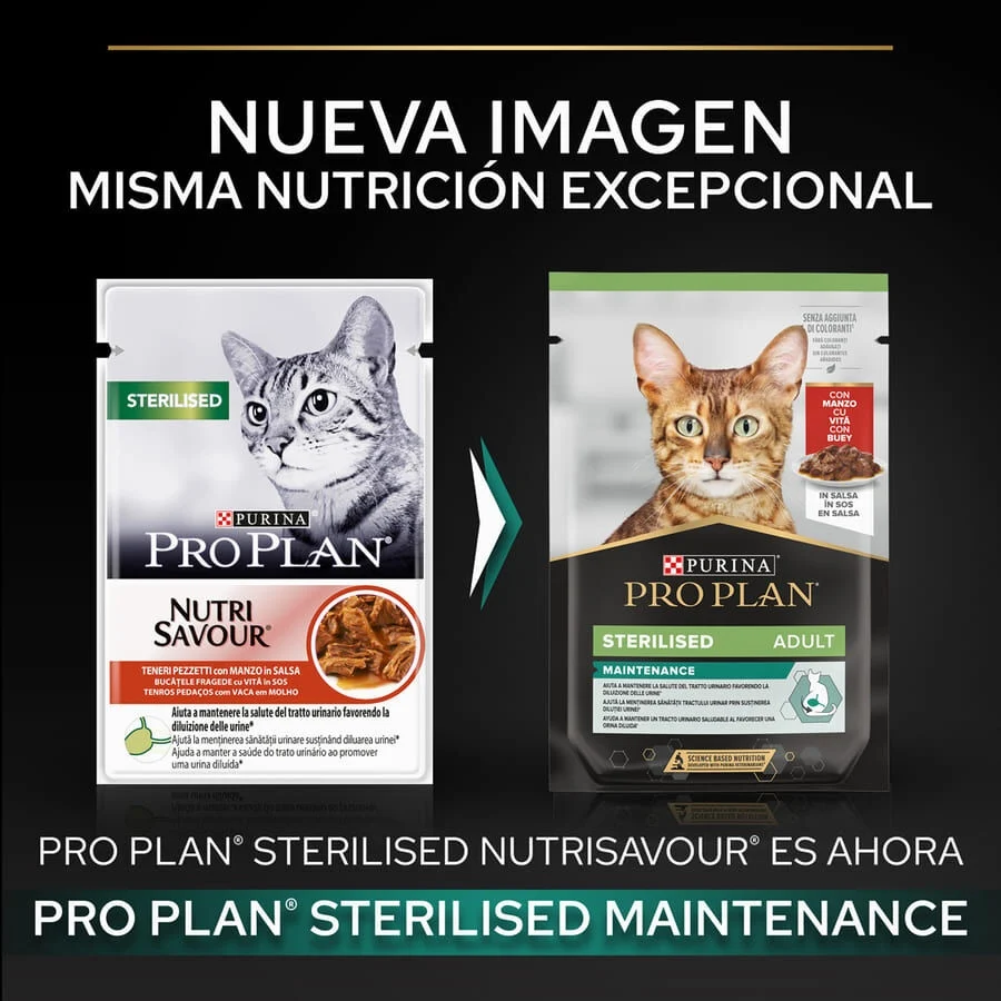 Pro Plan Sterilised Maintenance saquetas com vaca em molho para gatos - Image 2