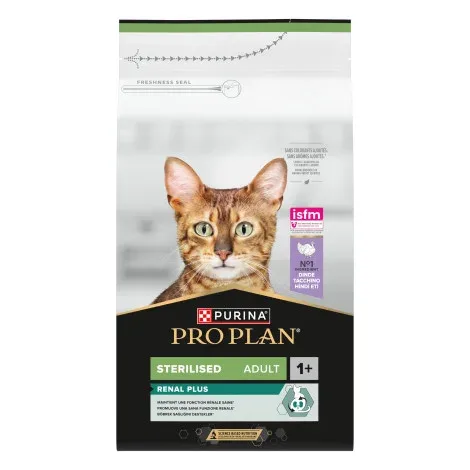 Pro Plan Sterilised Renal Plus – Ração seca para gato adulto esterilizado para suporte da função renal – Peru – Quantidade: 1,5 kg