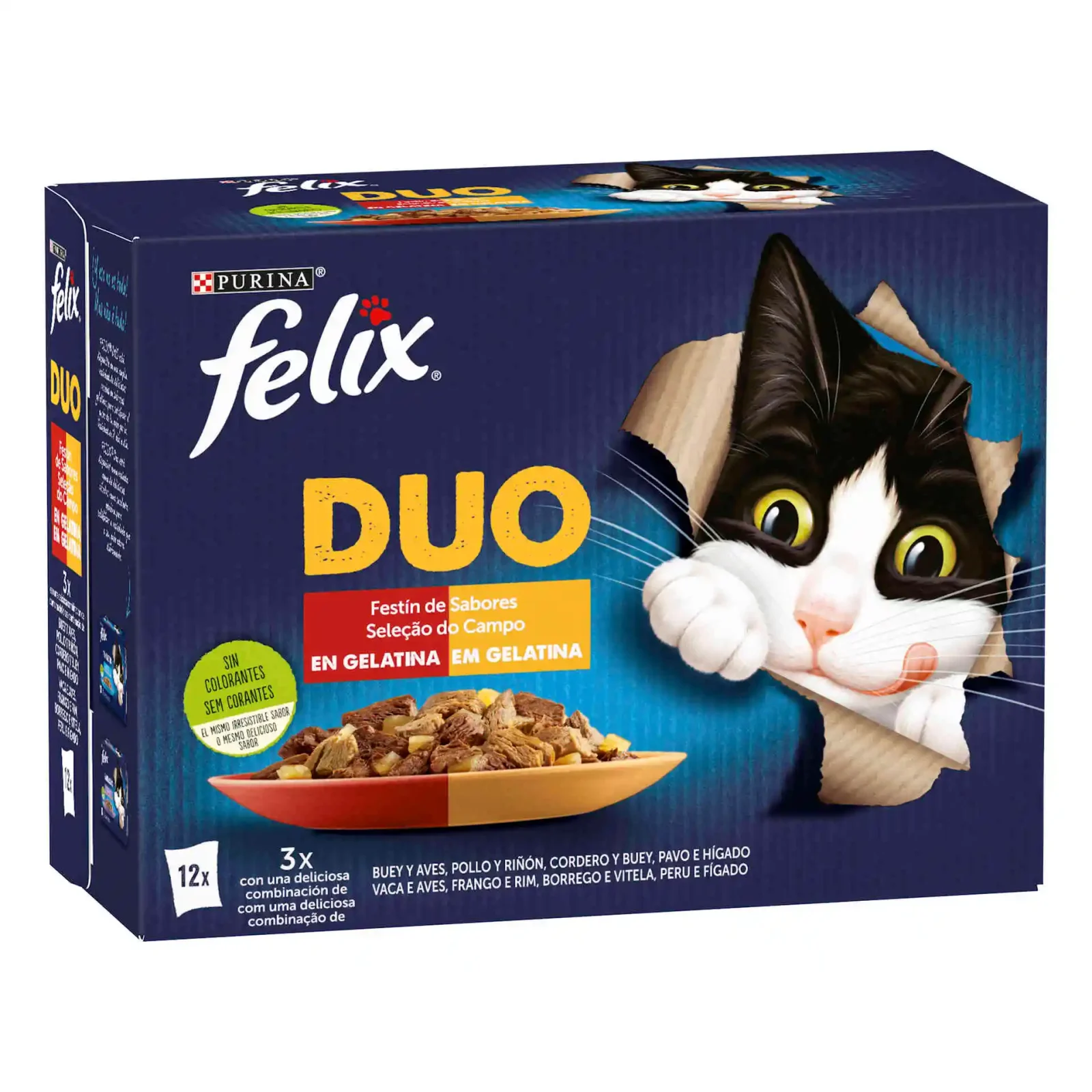 Purina Felix Fantastic Duo Saborosa Seleção 12x85Gr