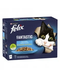 Purina Felix Fantastic Seleção de Peixes em Gelatina 12x85gr