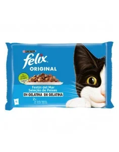 Purina Felix Seleção de Peixes em Gelatina 4x85gr