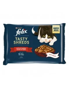 Purina Felix Tasty Shreds Seleção do Campo Vaca e Frango (4x80g)
