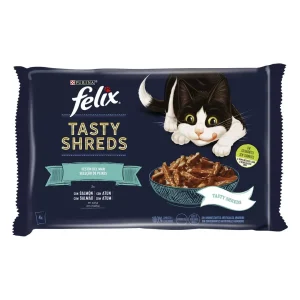 Purina Felix Tiras Saborosas Seleção de Peixes Atum e Salmão 4x80gr