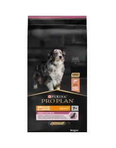 Purina Pro Plan Medium & Large Adult 7+ Sensitive Skin com Optiderma - racao cao adulto
