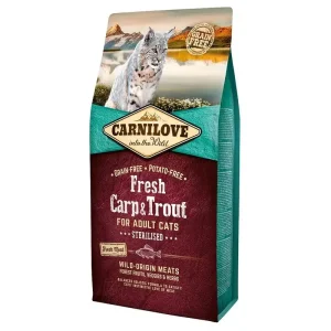 Ração para gatos Carnilove Grain-Free Adult Cat Sterilised Fresh Carp & Trout