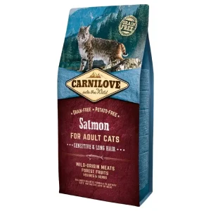 Ração para gatos Carnilove Grain-Free Cat Adult Sensitive & Long Hair Salmon