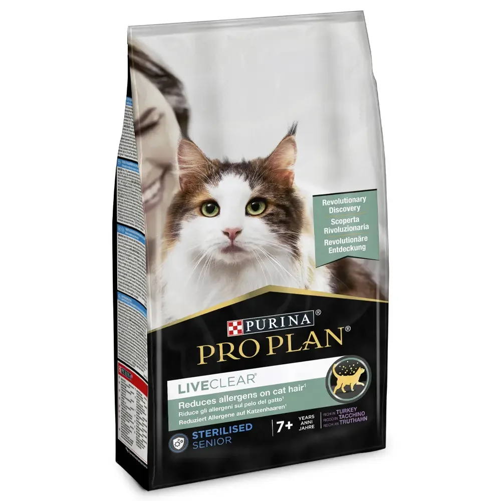 Ração para gatos Purina Pro Plan Cat Liveclear Sterilised Adult 7+ Turkey
