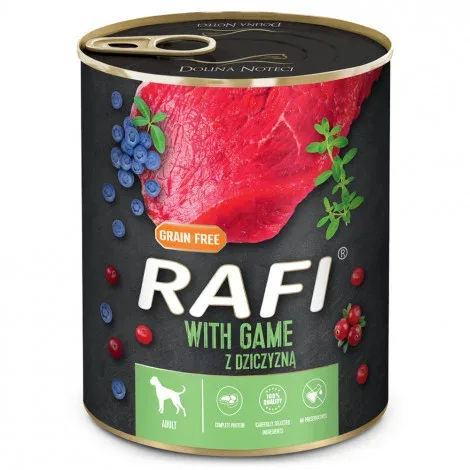 RAFI Cão adulto – Alimento em patê de caça, arandos e mirtilos – Quantidade: 800 g