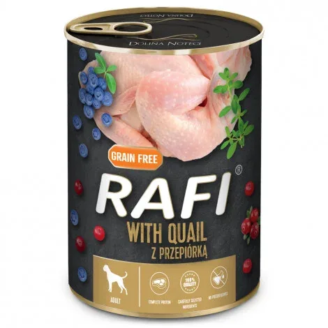 RAFI Cão adulto – Alimento em patê de codorniz, arandos e mirtilos – Quantidade: 400 g