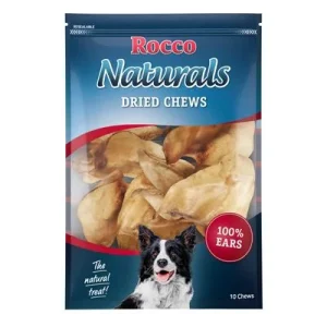 Rocco Naturals snacks de orelhas de boi naturais para cães