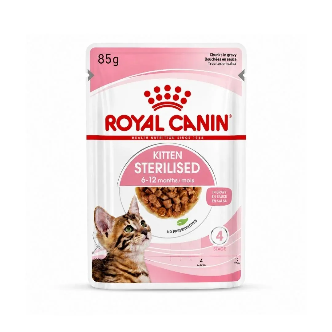 Royal Canin Kitten Sterilised – Alimento húmido em molho para gatinhos esterilizados
