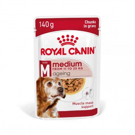 Royal Canin Medium Ageing 10+ – Alimento em molho para cão de porte médio com mais de 10 anos – Quantidade: 140 g