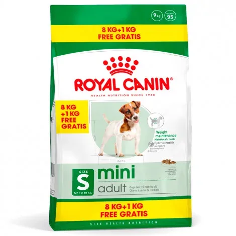 Royal Canin Mini Adult 8+1 kg GRÁTIS – Ração seca para cão de porte pequeno – Quantidade: 8 + 1 kg GRÁTIS