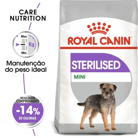 Royal Canin Sterilised Mini Adult – Ração seca para cão esterilizado de porte pequeno – Quantidade: 1 kg