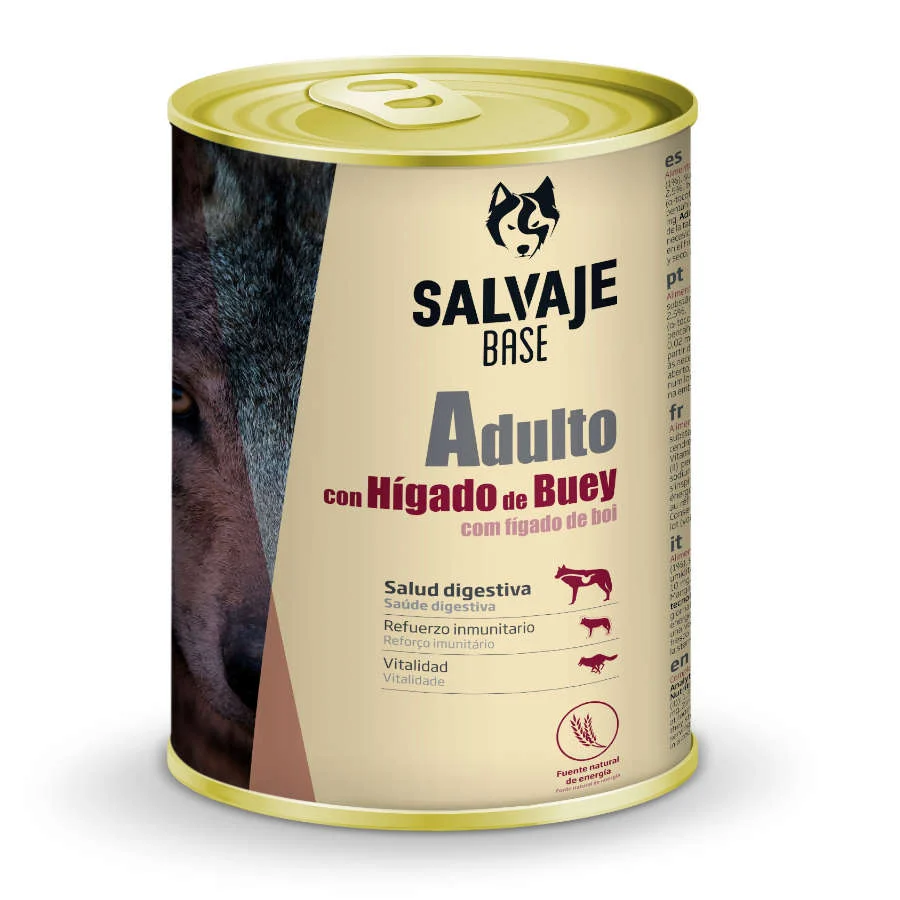 Salvaje Base Adulto Alimento húmido de fígado de boi para cães Pack Poupança!