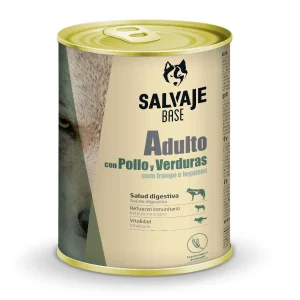 Salvaje Base Adulto Alimento húmido de frango e legumes em lata para cães