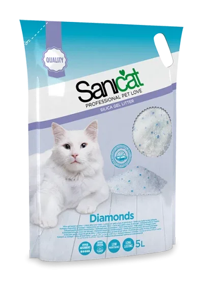Sanicat Diamonds – Areia de sílica-gel para gatos