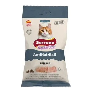 SERRANO SNACKS GATOS ANTI HAIRBALL-FRANGO 50GR.