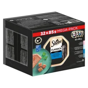 Sheba Multirreceitas 32 x 85 g em terrinas comida húmida para gatos