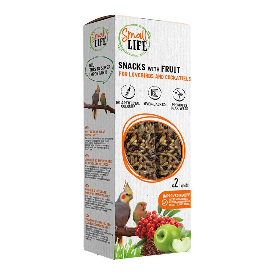 Small Life Barritas Snack com Fruta para agapornis e caturras