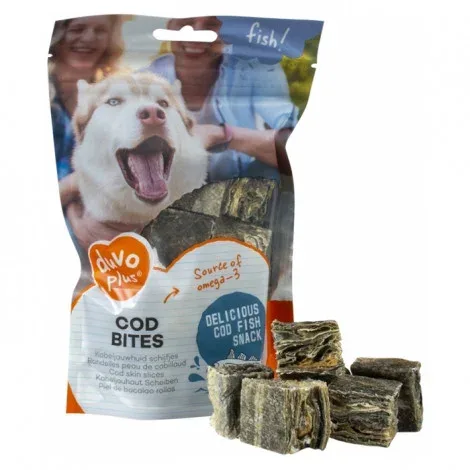 Snack de bacalhau para cão – Duvo Plus Cod Bites – Quantidade: 80 g