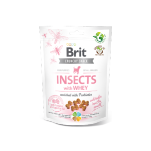 Snack para cães Brit Care Dog Puppy Crunchy Cracker Insects with Whey Enriched with Probiotics – 200 g