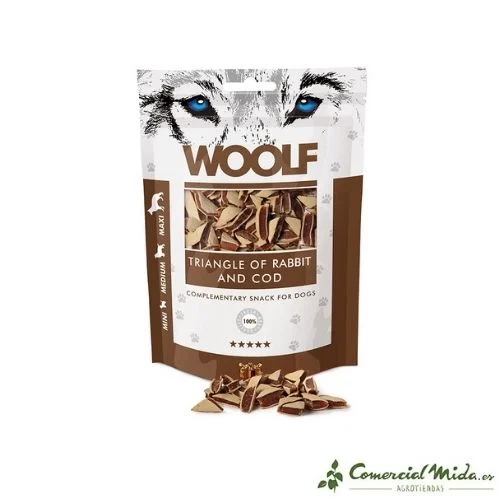 Snack WOOLF Coelho e Triângulos de Bacalhau 5 x 100 gr - Image 2