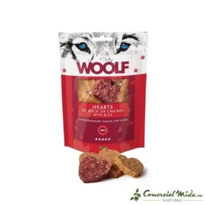 Snack WOOLF Coração de Pato e Frango 5 x 100 gr