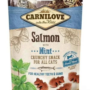 Snacks Crocantes Carnilove com Salmão e Menta – 100% Naturais