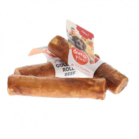 Snacks em rolos de colagénio com vaca para cão – Duvo Plus – Medidas: 25 cm
