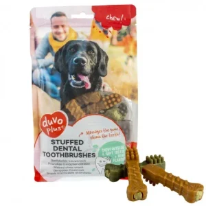 Snacks Escovas de dentes recheadas para cão – Duvo Plus – Medidas: 8 cm