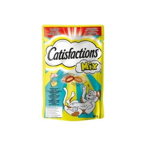 Snacks para gatos Catisfaction Snack Mix Queijo & Salmão 6 x 65 g