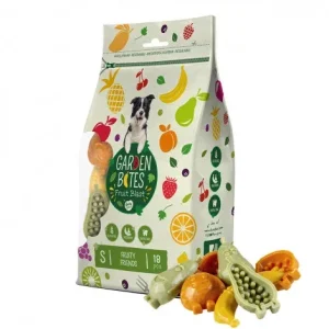 Snacks vegetarianos Fruity Friends para cão – Garden Bites – Tamanho: S