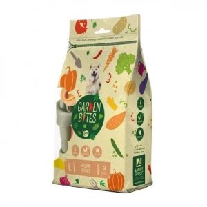 Snacks vegetarianos Vegan Bones para cão – Garden Bites – Tamanho: L