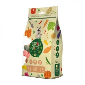 Snacks vegetarianos Vegan Bones para cão – Garden Bites – Tamanho: S