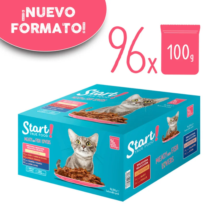 Start Cat Alimento húmido de carne peixe em saquetas para gatos Pack Poupança! - Image 2